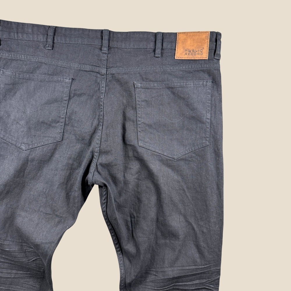 Public Record Jeans Men 42x30 Black Slim Fit Stretch Denim Casual Modern Classic